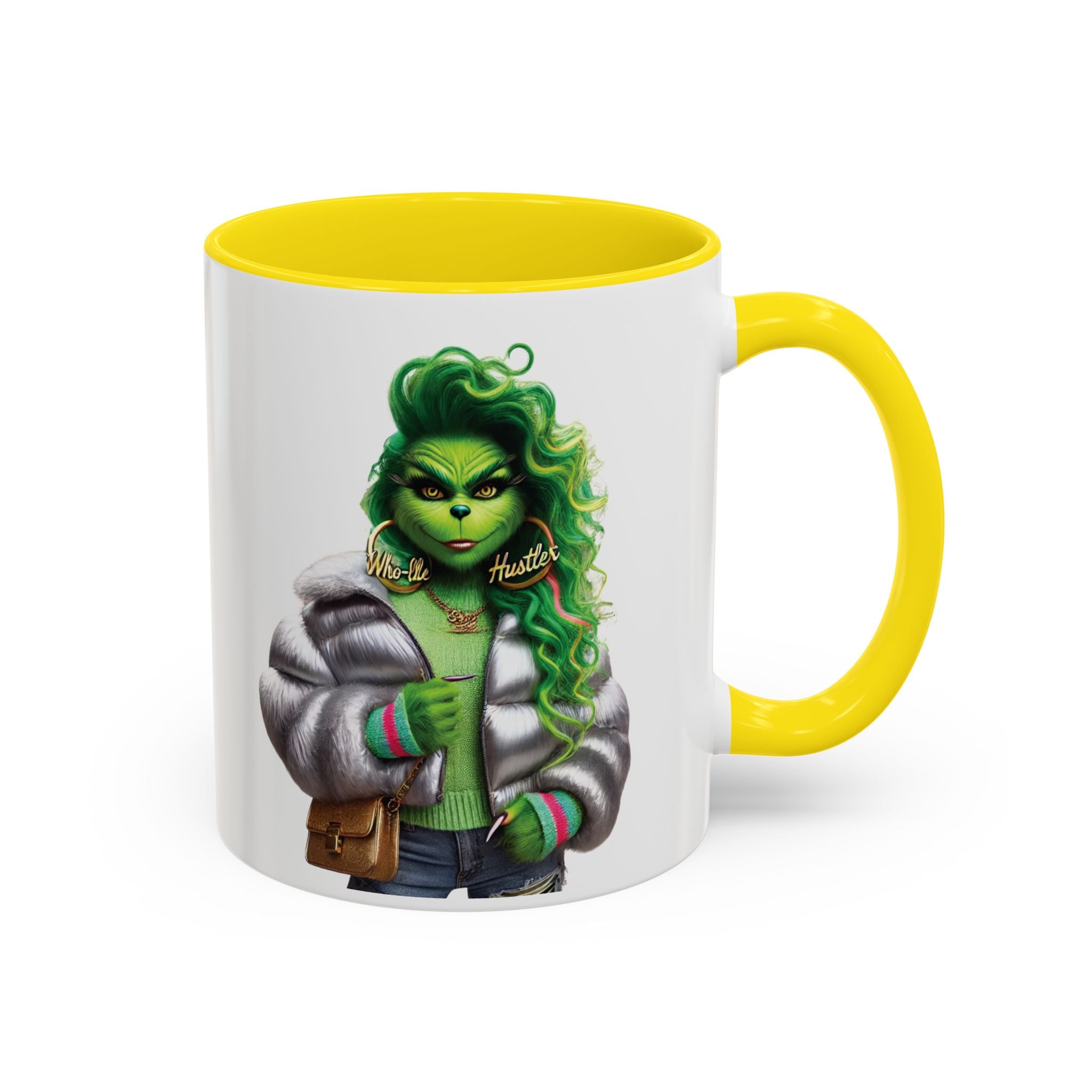 Green-Haired Witch Accent Coffee Mug — Spooky St. Patrick's Day Ceramic Mug