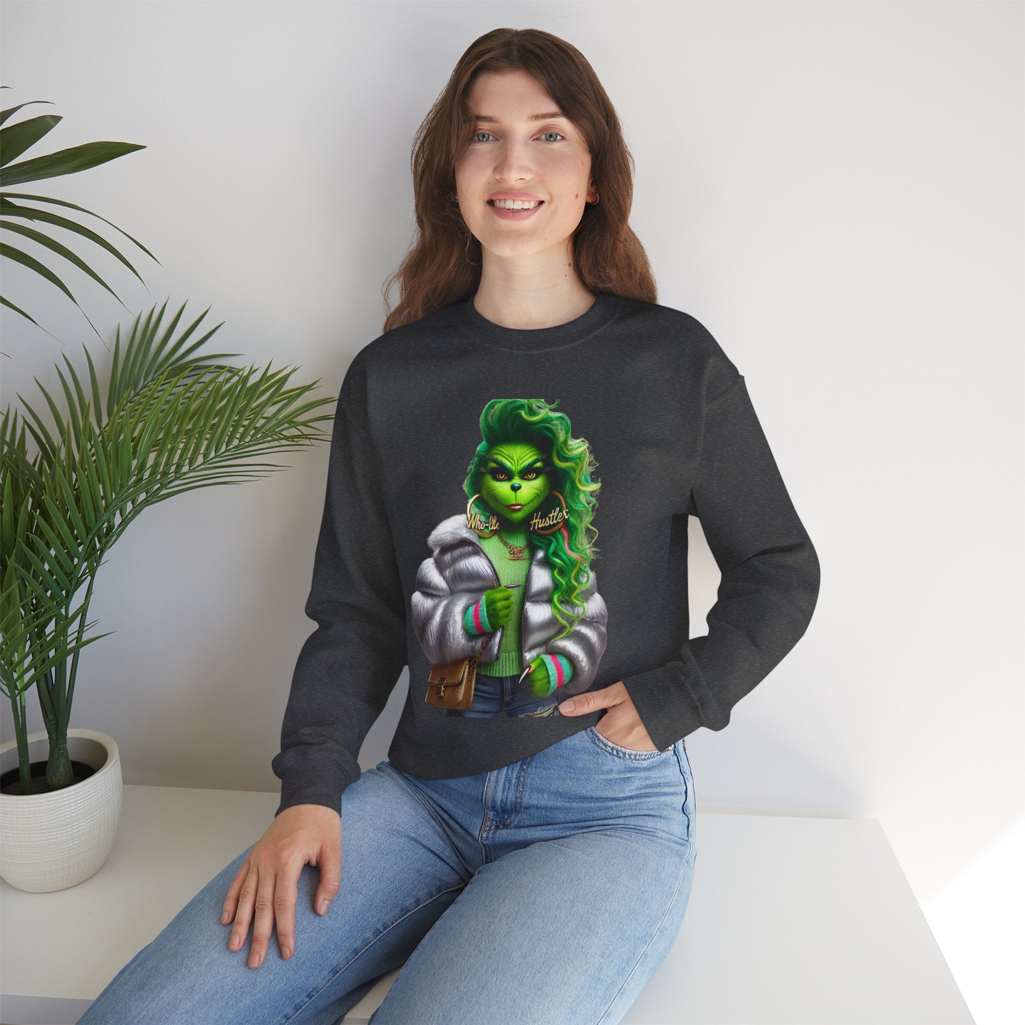 Stylish Green Grinch Graphic Crewneck Sweatshirt