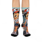 Betty Boop Baseball Crew Socks — Vintage Pinup Baseball Girl Cushioned Socks