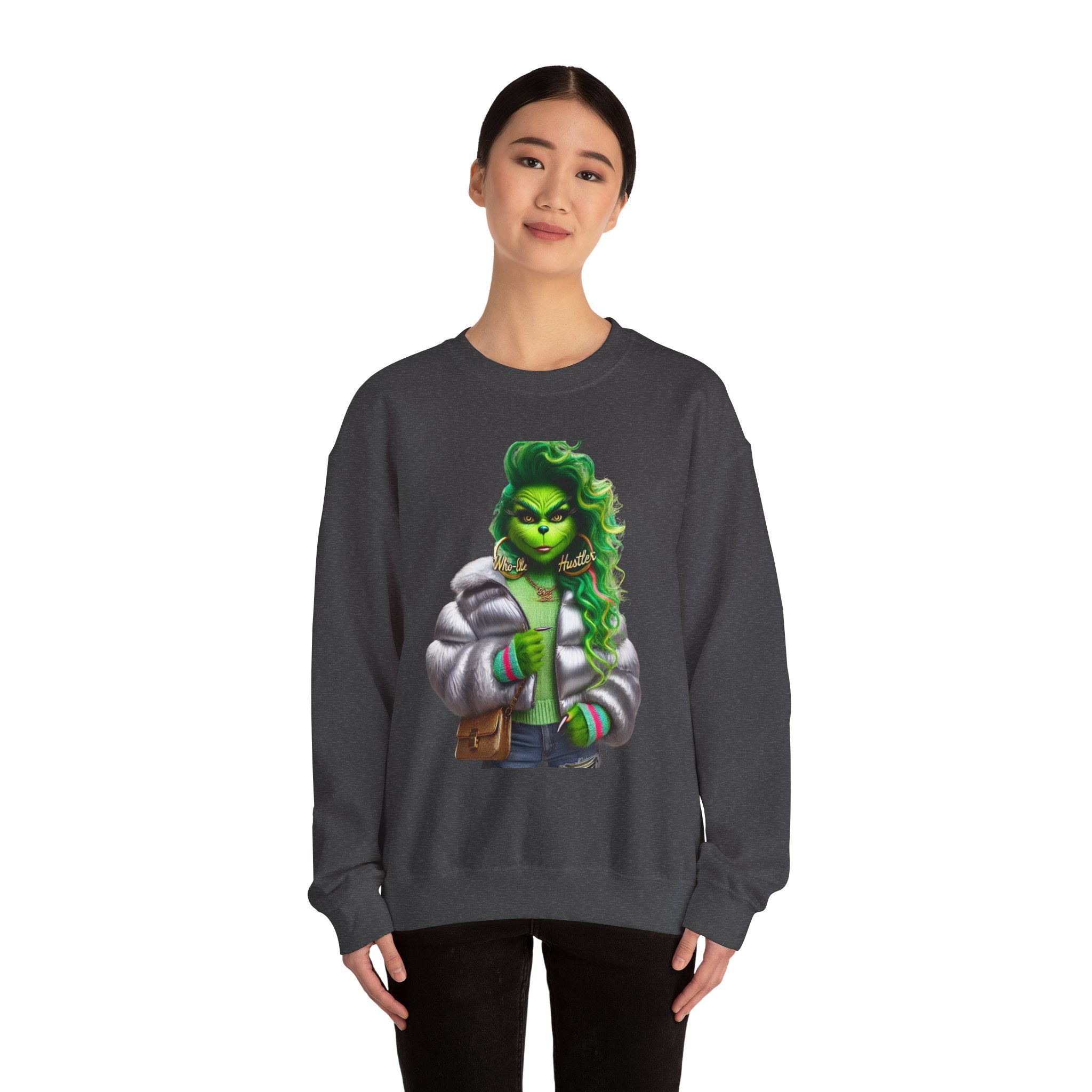 Stylish Green Grinch Graphic Crewneck Sweatshirt