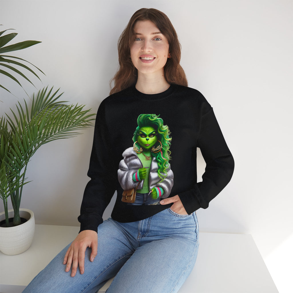 Stylish Green Grinch Graphic Crewneck Sweatshirt