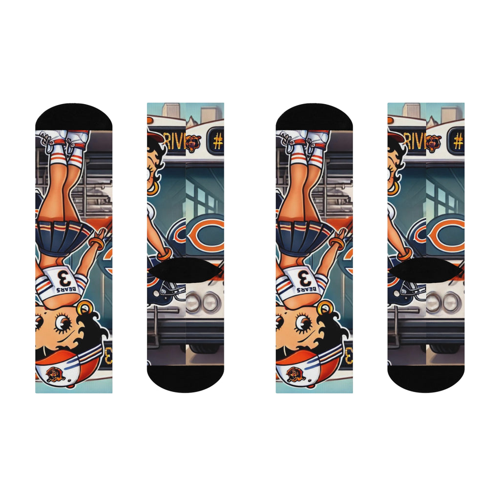 Betty Boop Baseball Crew Socks — Vintage Pinup Baseball Girl Cushioned Socks