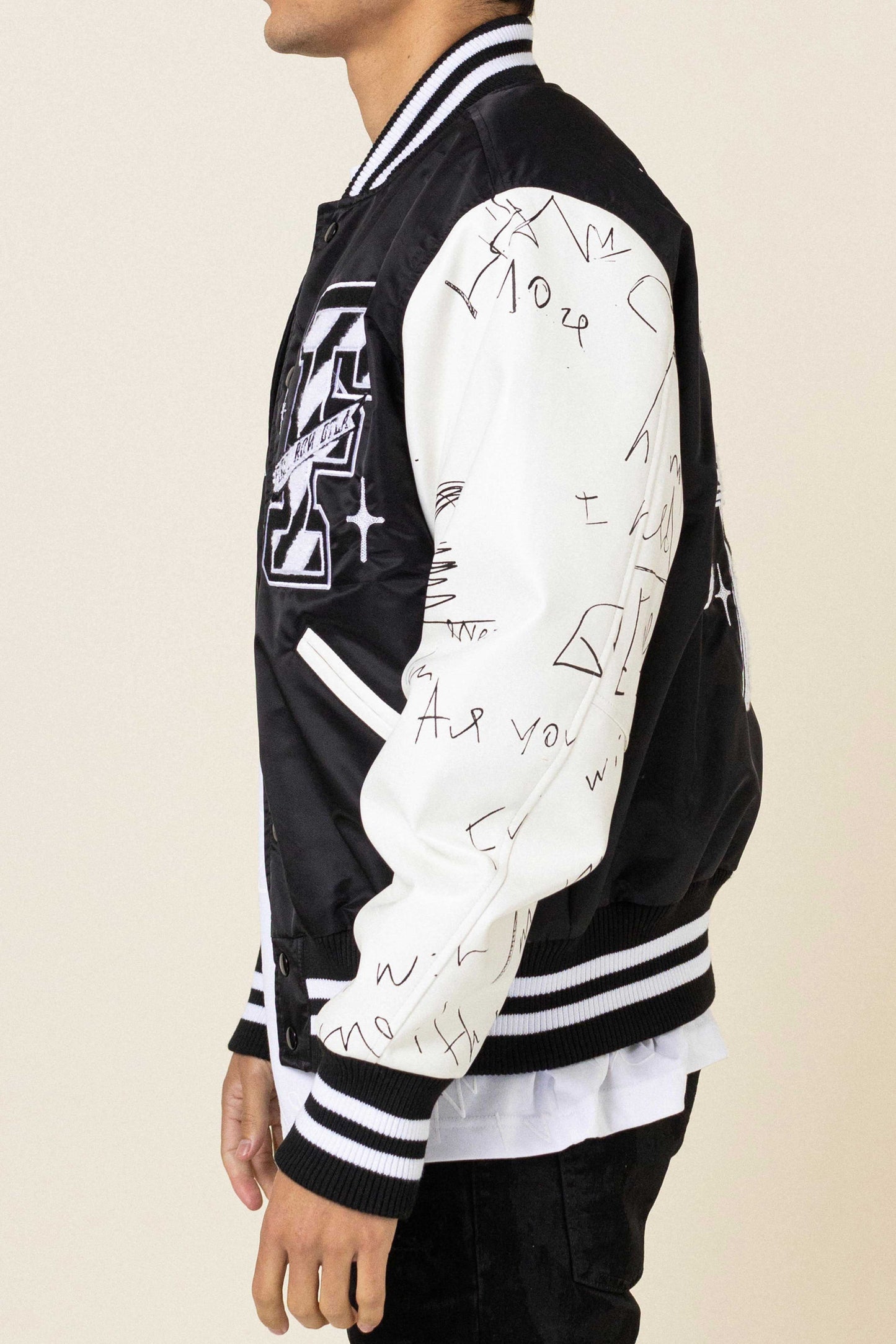 Black & White Designer Varsity Jacket