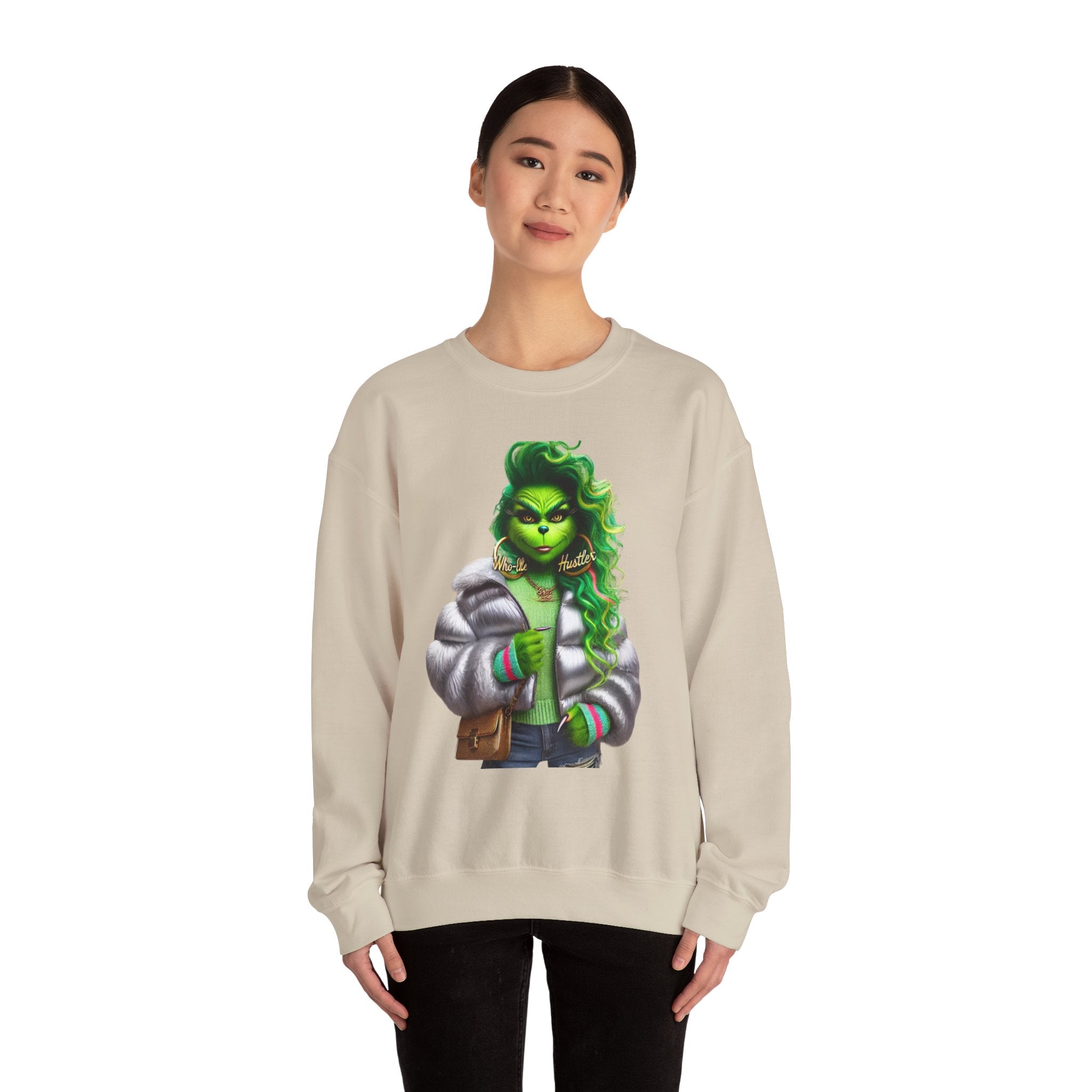 Stylish Green Grinch Graphic Crewneck Sweatshirt