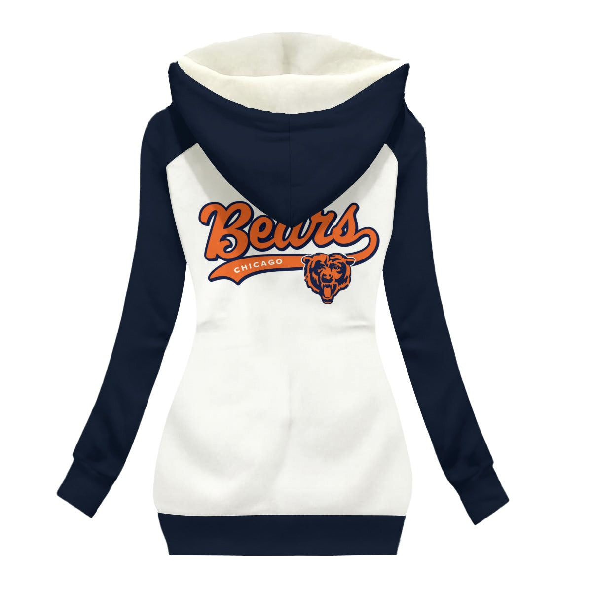 Women's Chicago Football Long Jacket With Fleece Lining