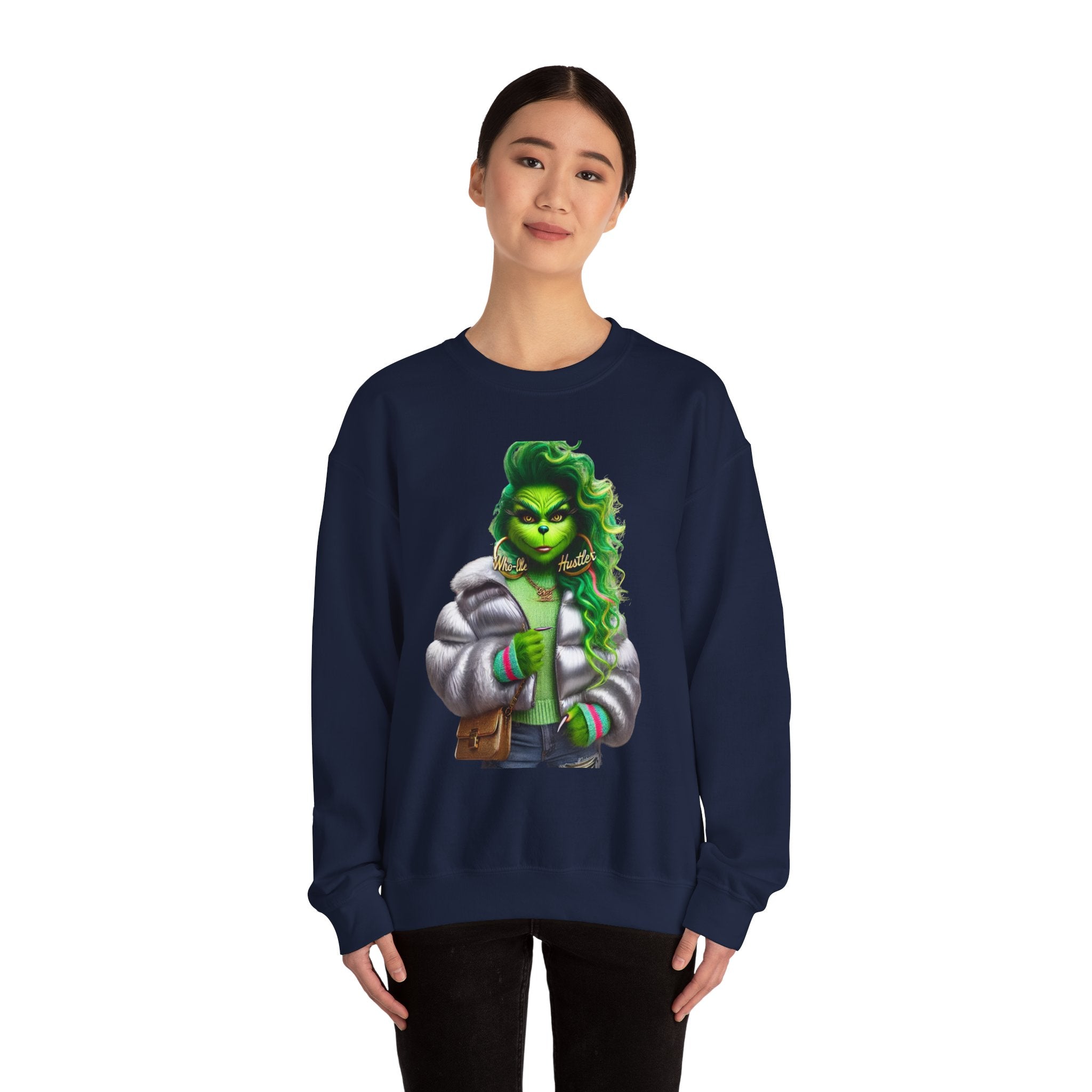 Stylish Green Grinch Graphic Crewneck Sweatshirt