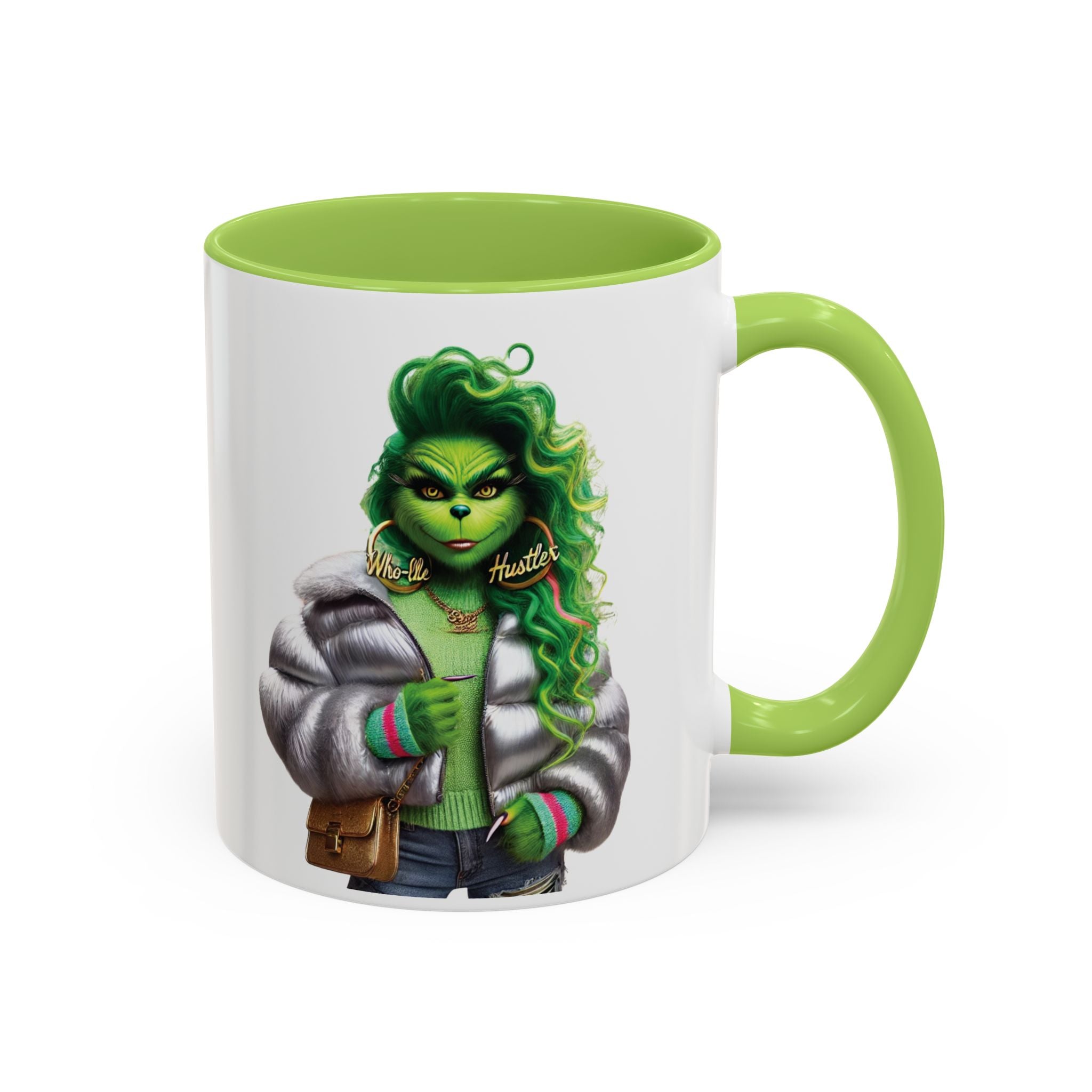Green-Haired Witch Accent Coffee Mug — Spooky St. Patrick's Day Ceramic Mug