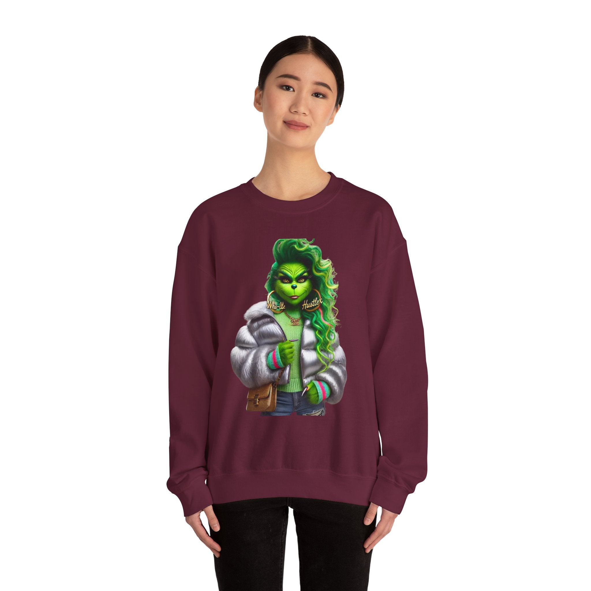 Stylish Green Grinch Graphic Crewneck Sweatshirt
