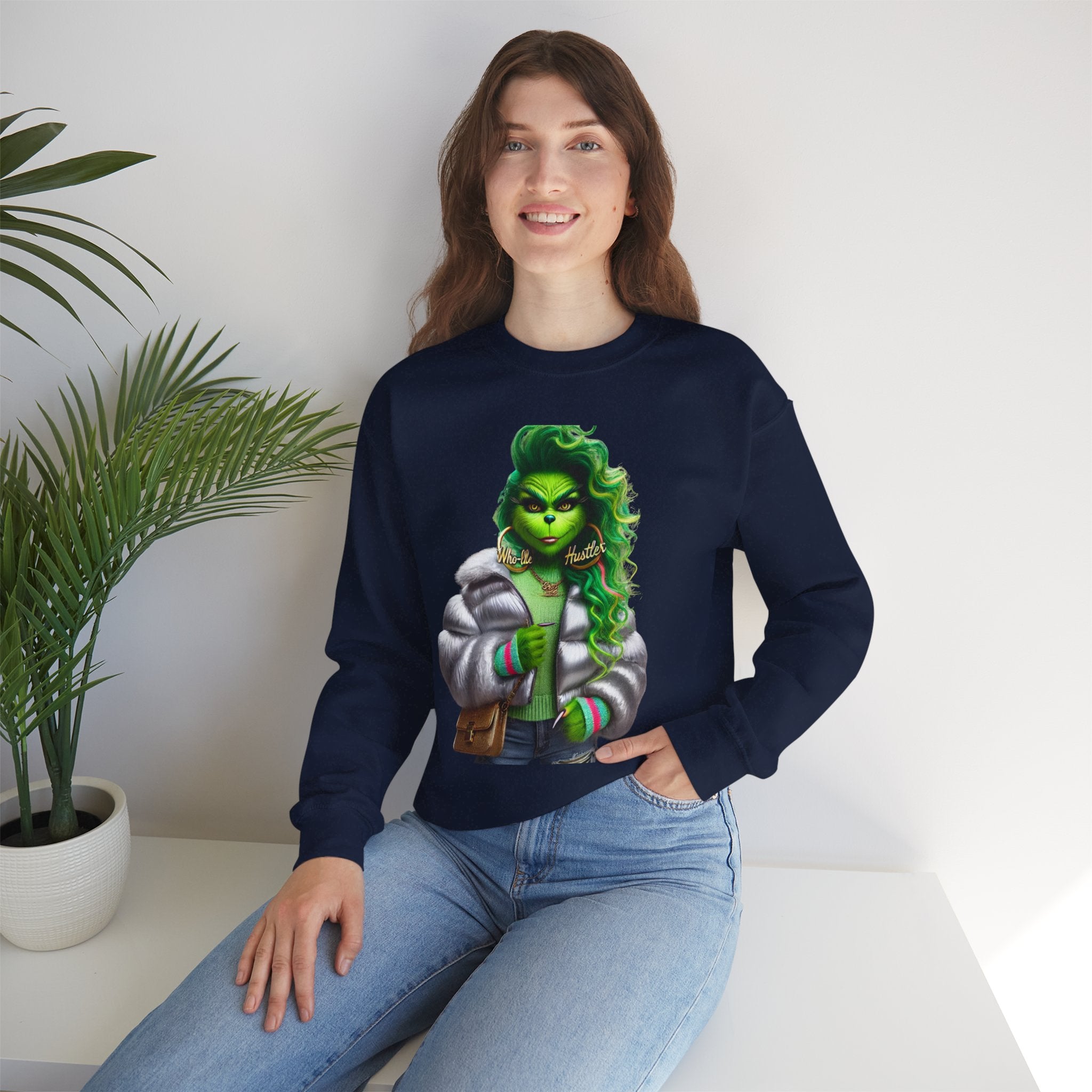 Stylish Green Grinch Graphic Crewneck Sweatshirt