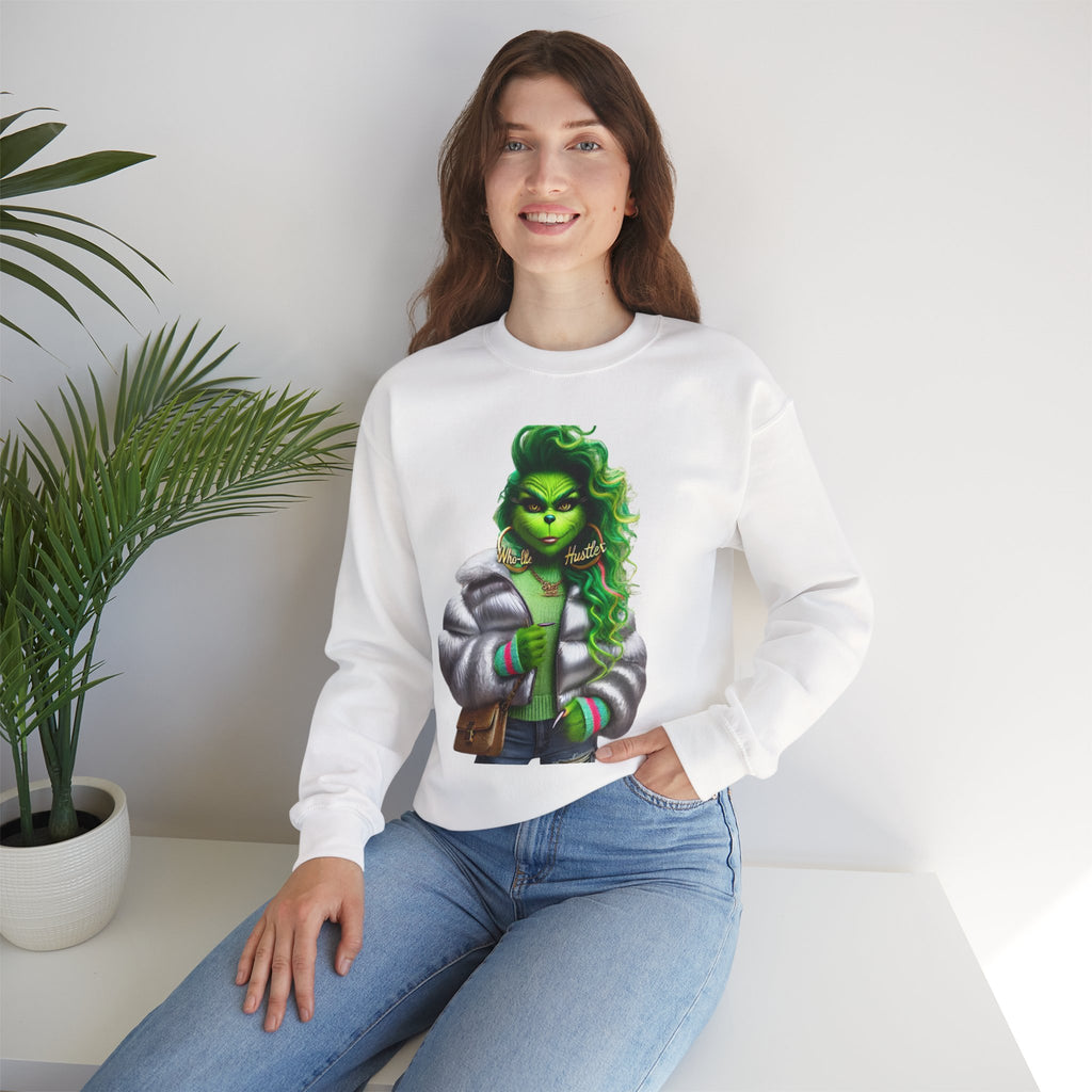 Stylish Green Grinch Graphic Crewneck Sweatshirt