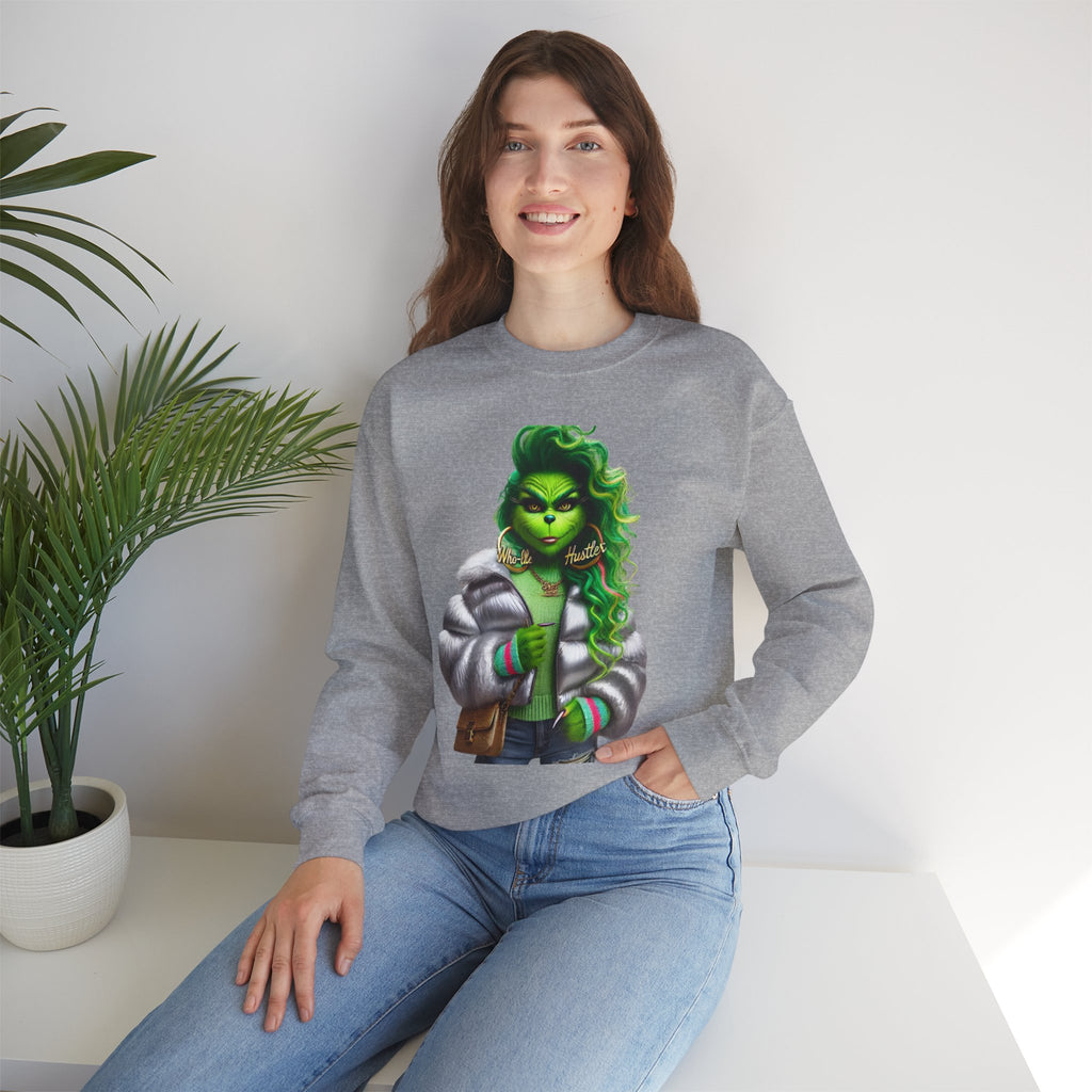 Stylish Green Grinch Graphic Crewneck Sweatshirt