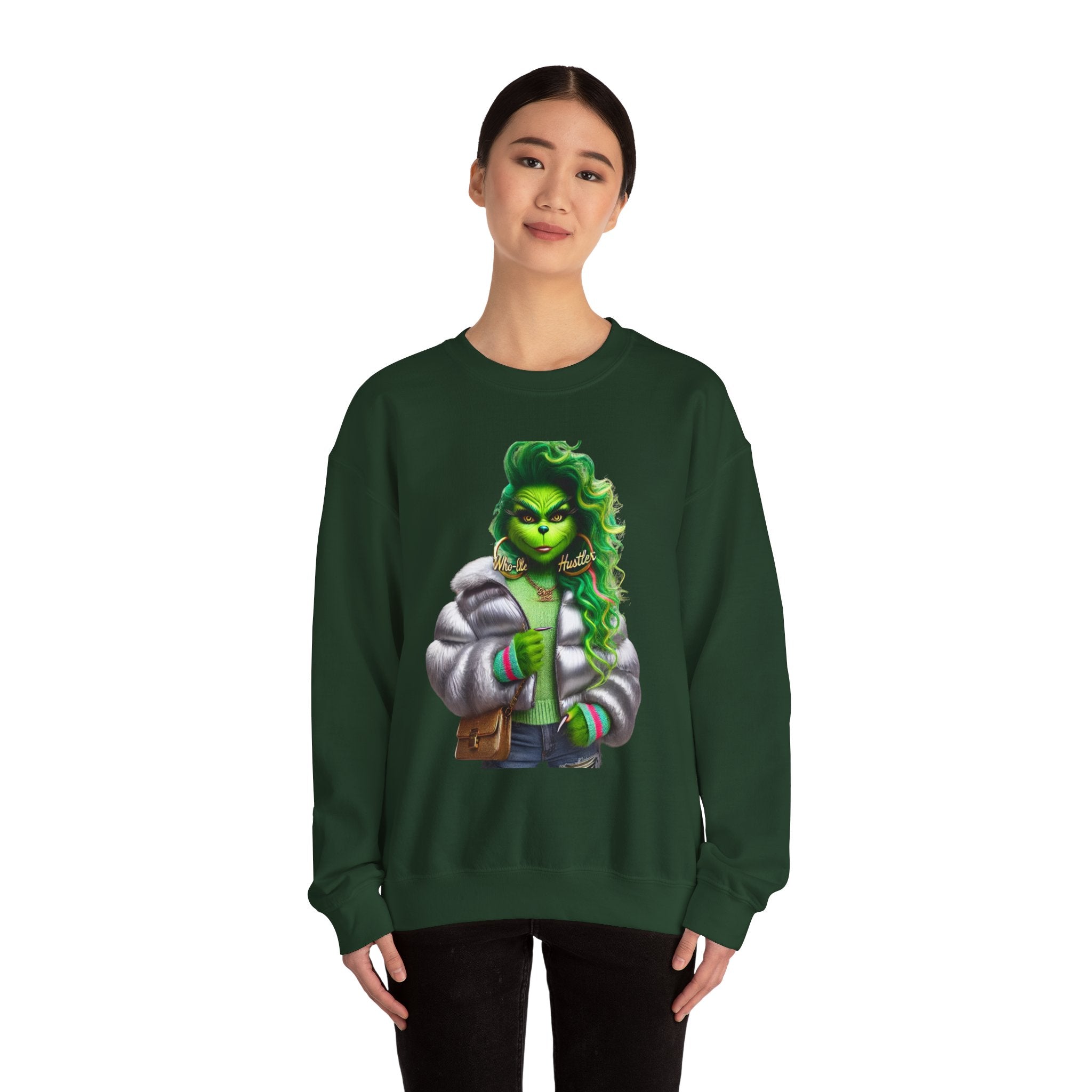 Stylish Green Grinch Graphic Crewneck Sweatshirt