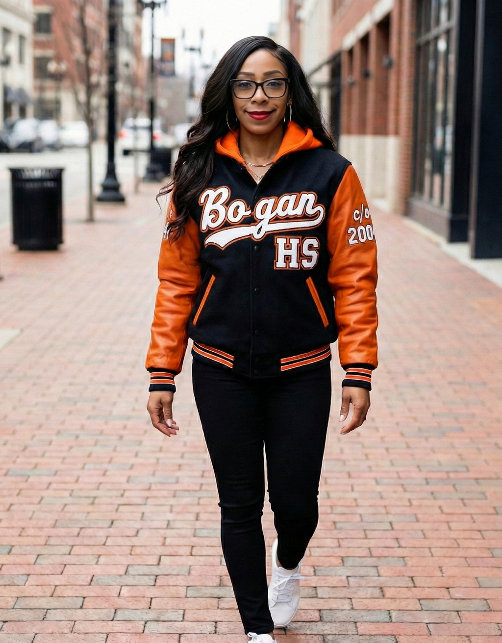 (Women) HOODED Custom "Bogan" Edition Varsity Jacket (Faux Leather or Poly Wool Sleeves) Urban Finery®