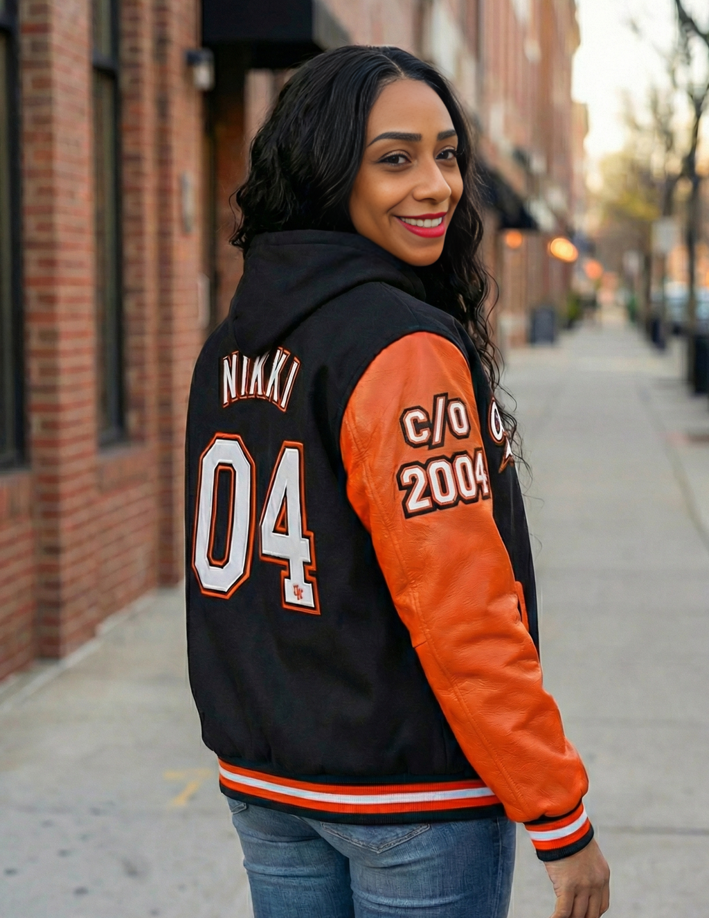 (Women) HOODED Custom "Bogan" Edition Varsity Jacket (Faux Leather or Poly Wool Sleeves) Urban Finery®