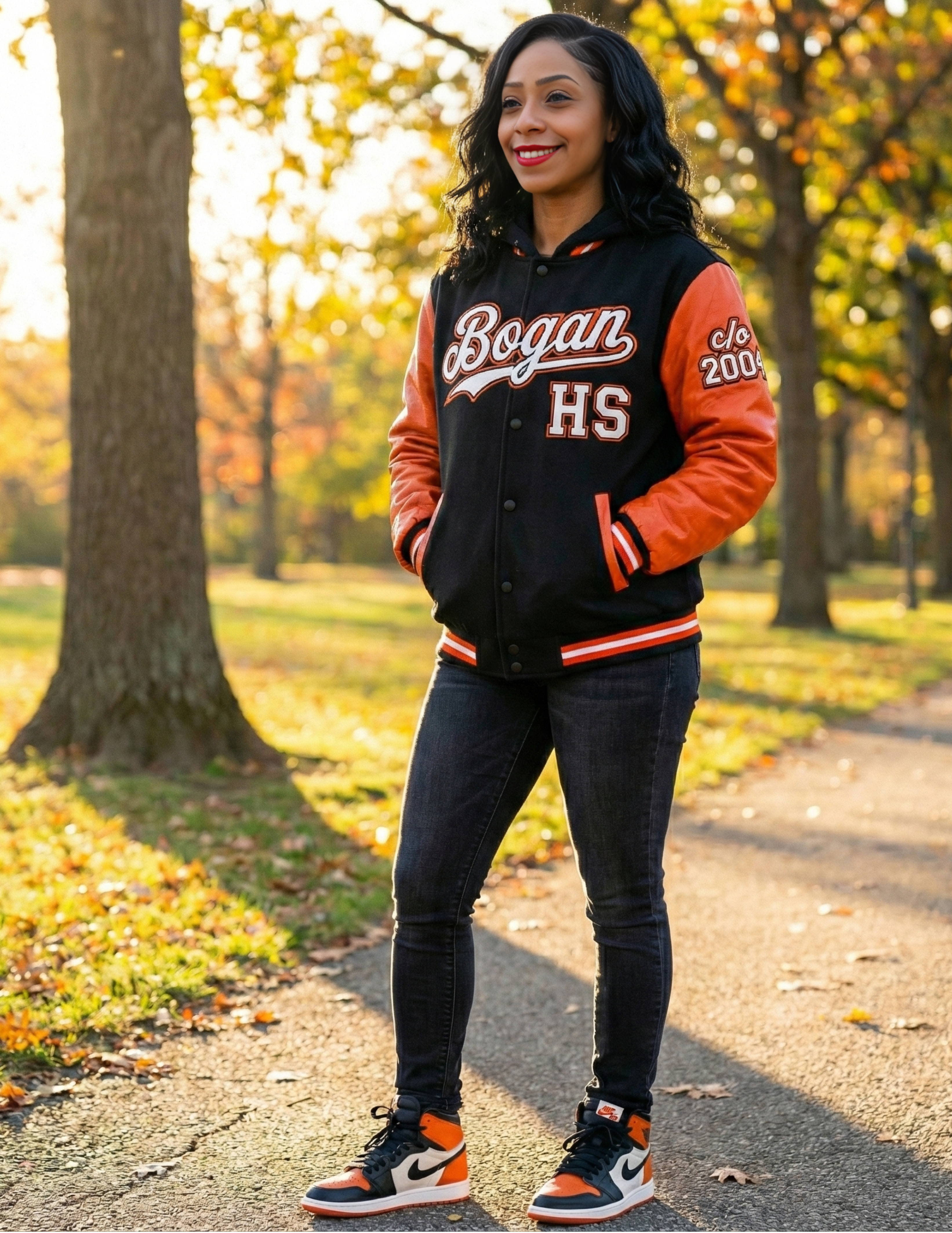 (Women) HOODED Custom "Bogan" Edition Varsity Jacket (Faux Leather or Poly Wool Sleeves) Urban Finery®