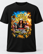 Front view of black Party in the Park Tucson 2026 concert T-shirt with smaller centered front graphic