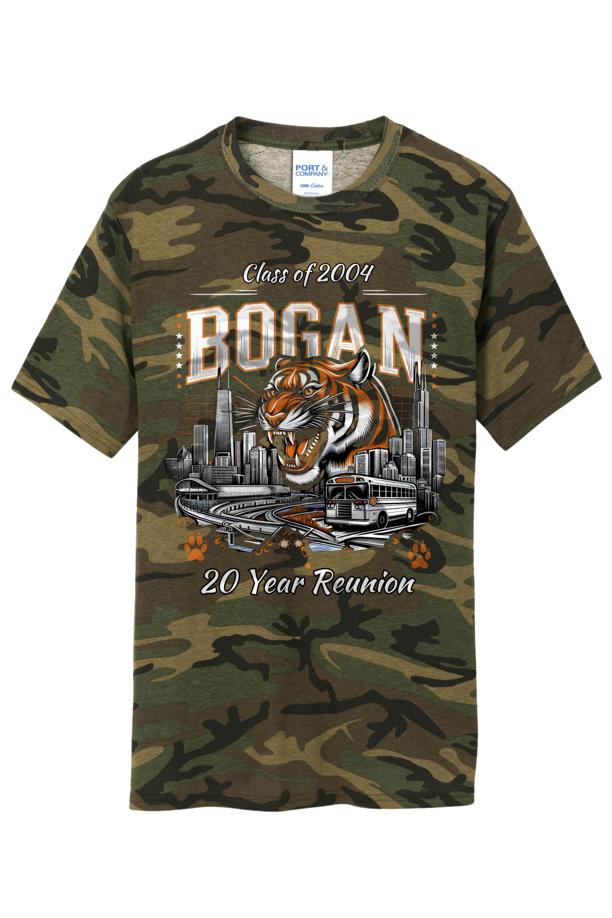 Bogan High School 20 Year Class Reunion Shirt CAMO