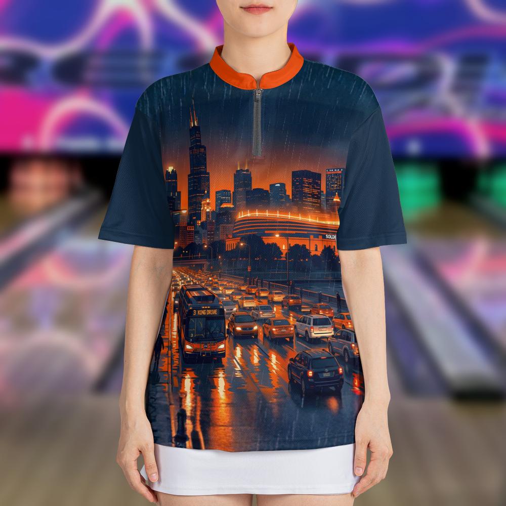 Navy Chicago Football Women's Bowling Jersey