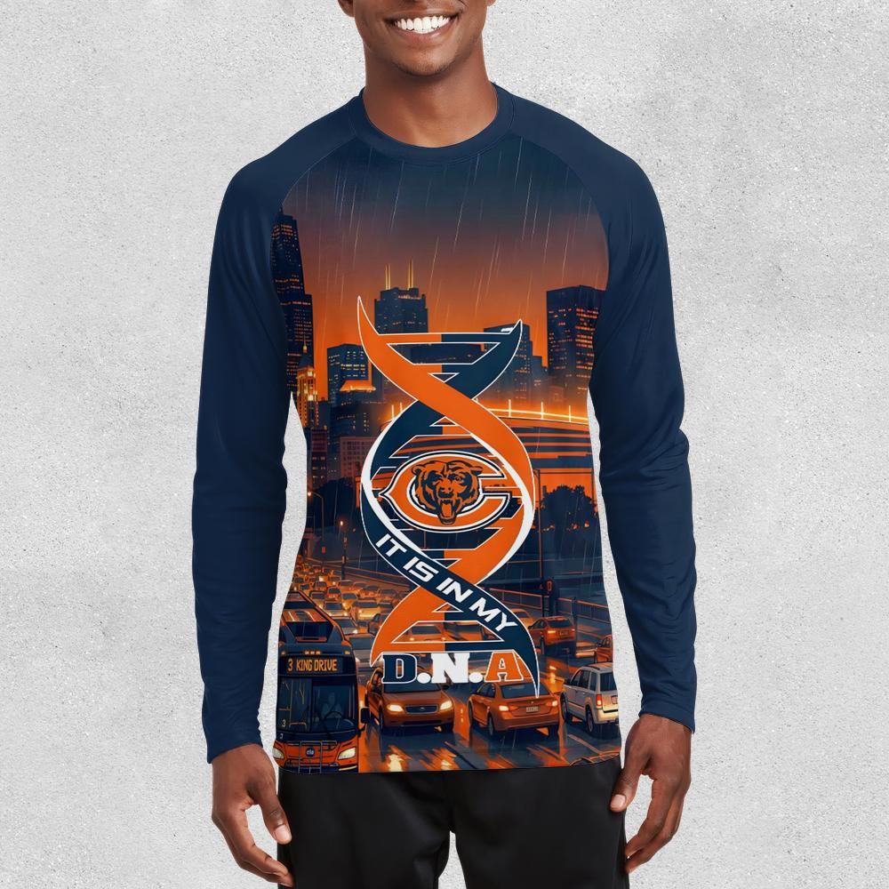 Chicago Football All-over Print Long Sleeve Raglan Jersey