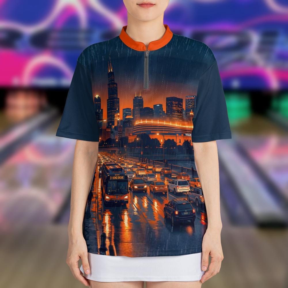 Navy Chicago Football Women's Bowling Jersey