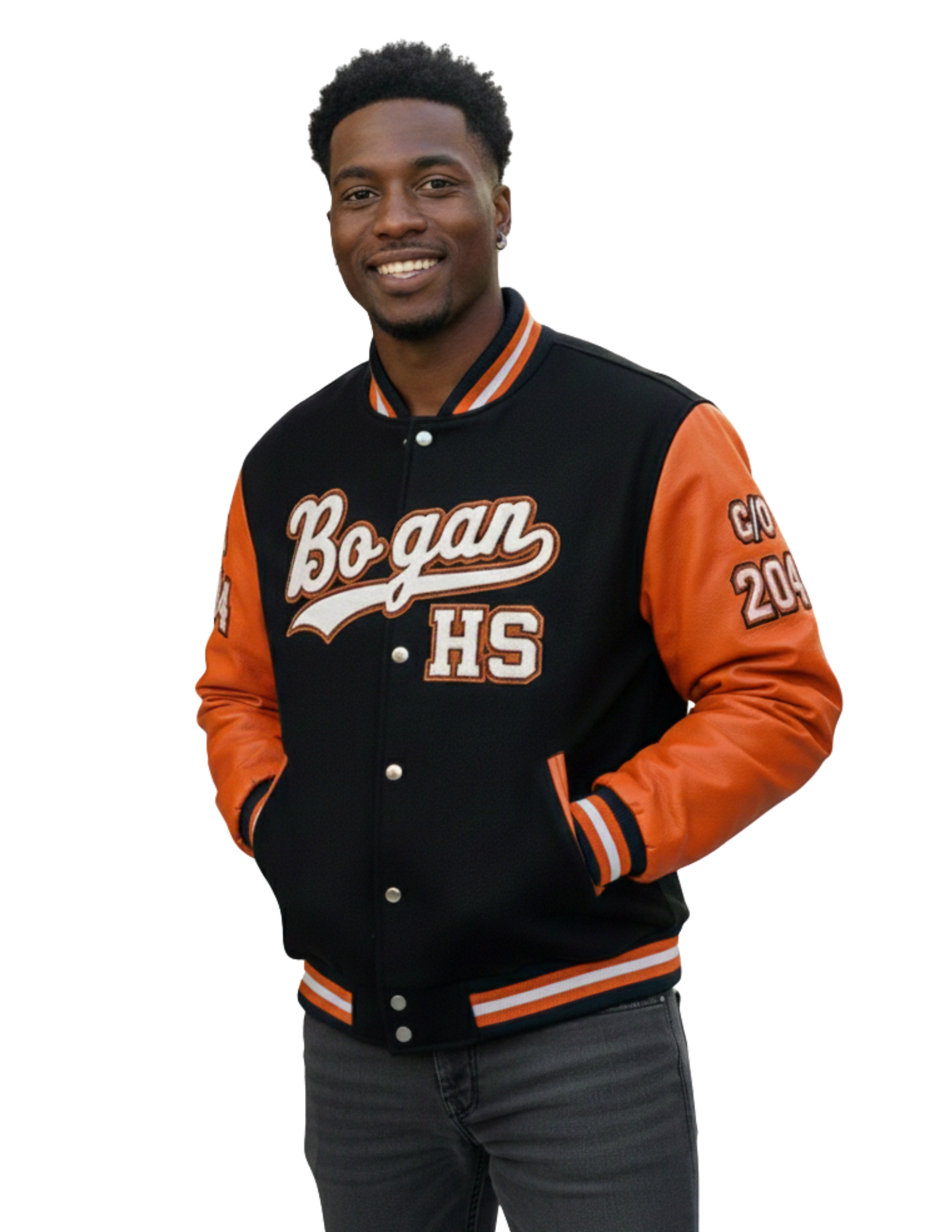 (MEN) Classic Custom "Bogan" Edition Varsity Jacket (Faux Leather or Wool Sleeves)